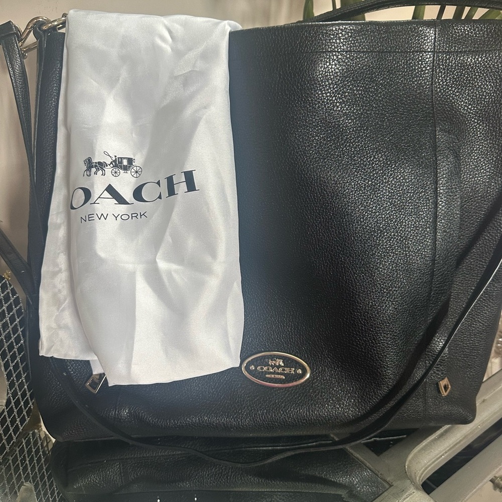 Coach Black Messenger Bag with Structured Design